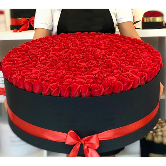 300 red roses!