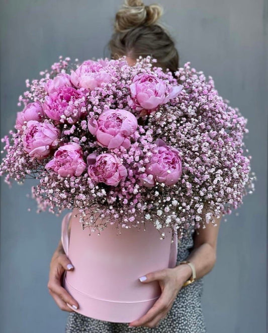 Peonies in the box