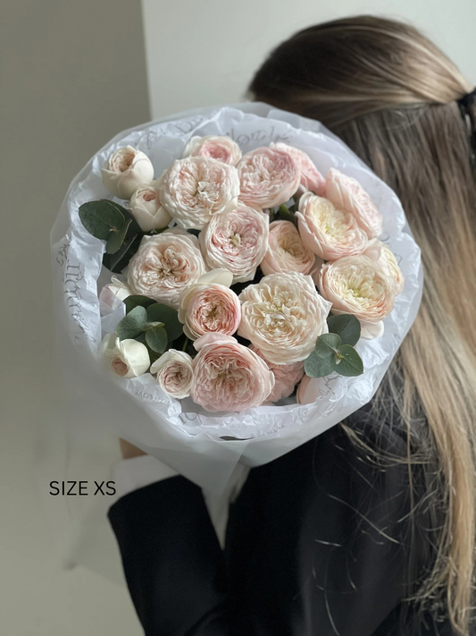 Bouquet of peony roses and eucalyptus #3