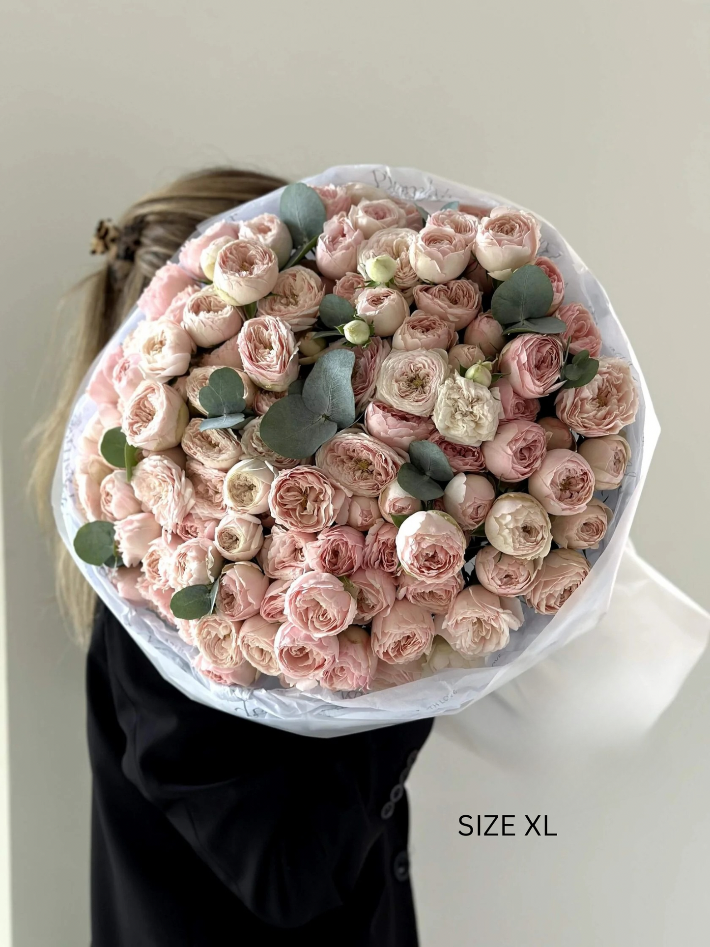 Bouquet of peony roses and eucalyptus #3