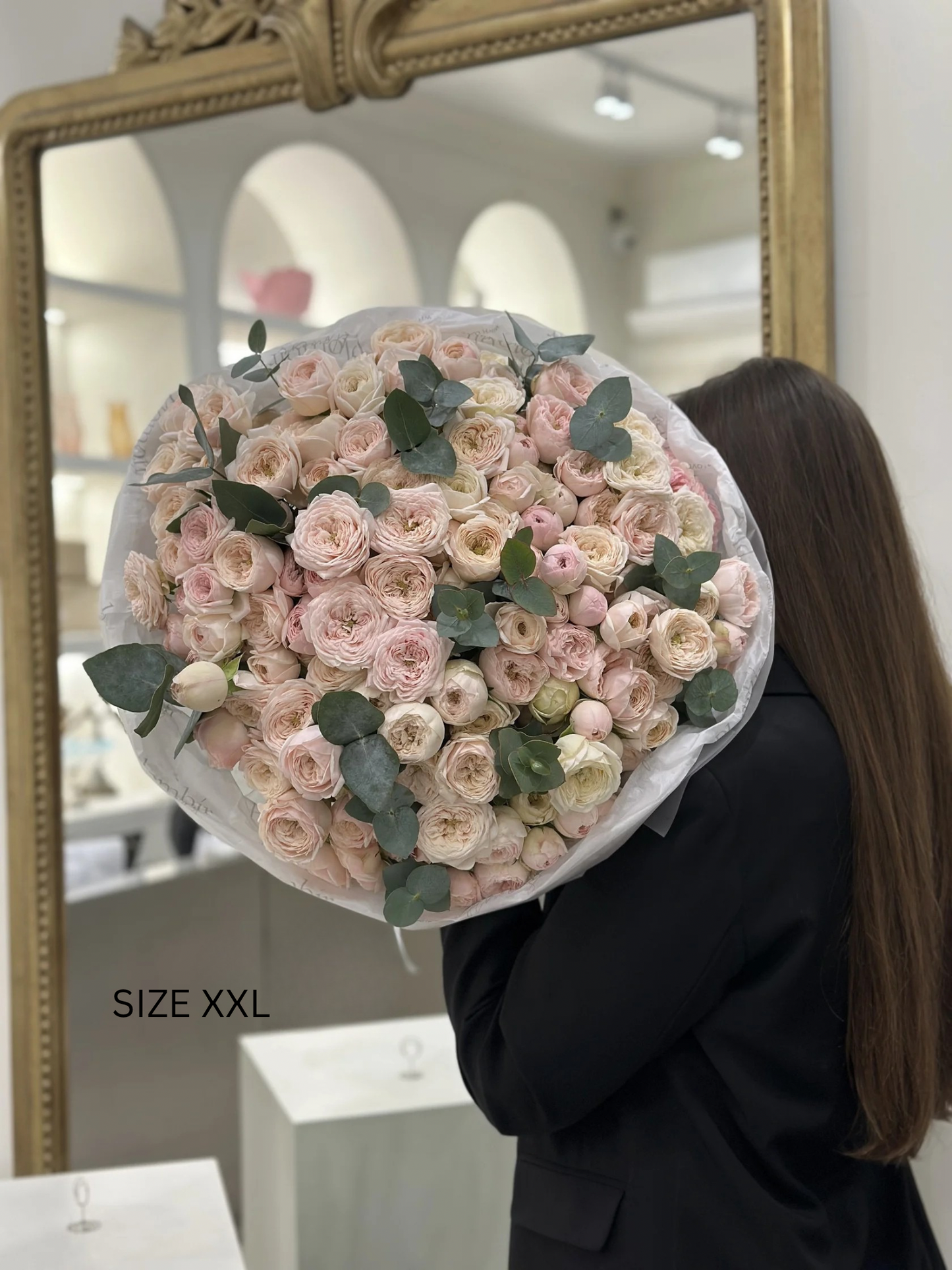 Bouquet of peony roses and eucalyptus #3