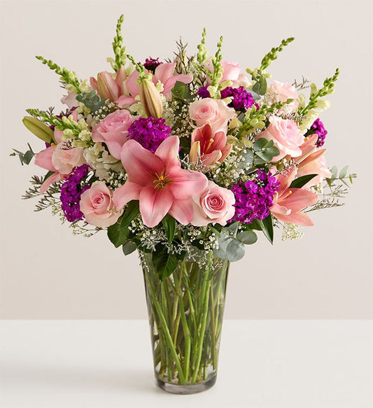 Arrangement with lilies“Amazing Mom” (vase included)