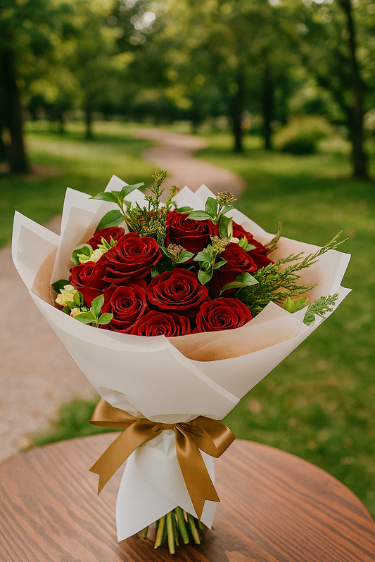 Red Roses Bouquet (standard size on the photo)