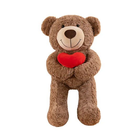 Teddy Plush Bear with Heart 20in (BROWN)